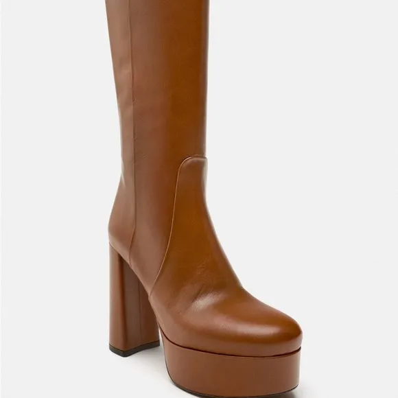 Zara platform leather Boots 2024, designer