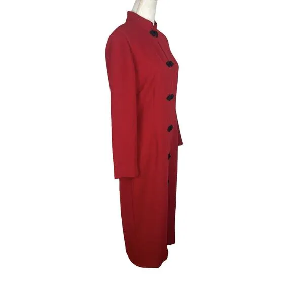 Zara Red Toggle Midi Dress Mandarin Collar Blogger Favorite Size Large NEW