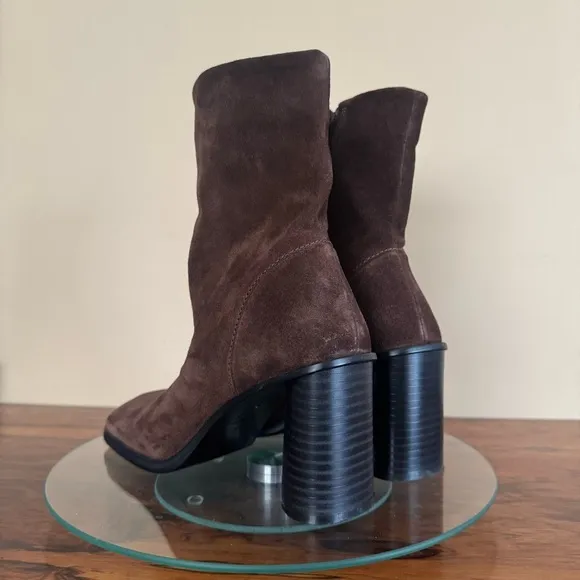Zara split suede brown boots 37 / 7