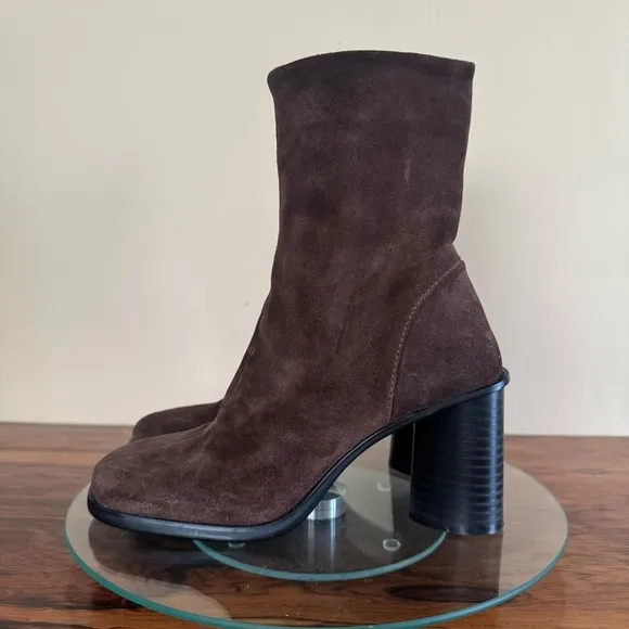 Zara split suede brown boots 37 / 7
