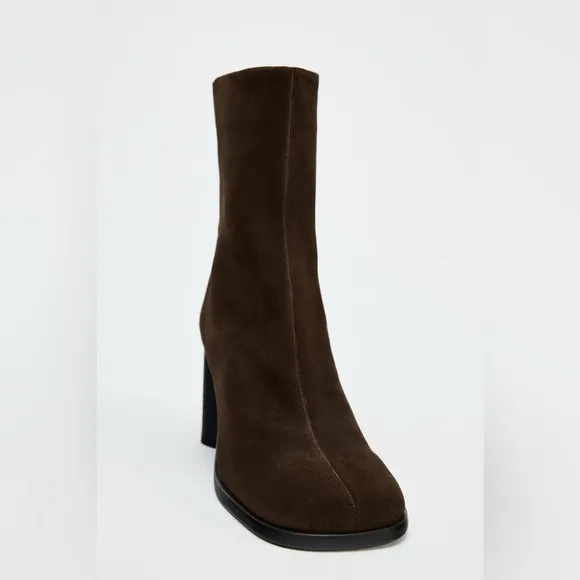 Zara split suede brown boots 37 / 7