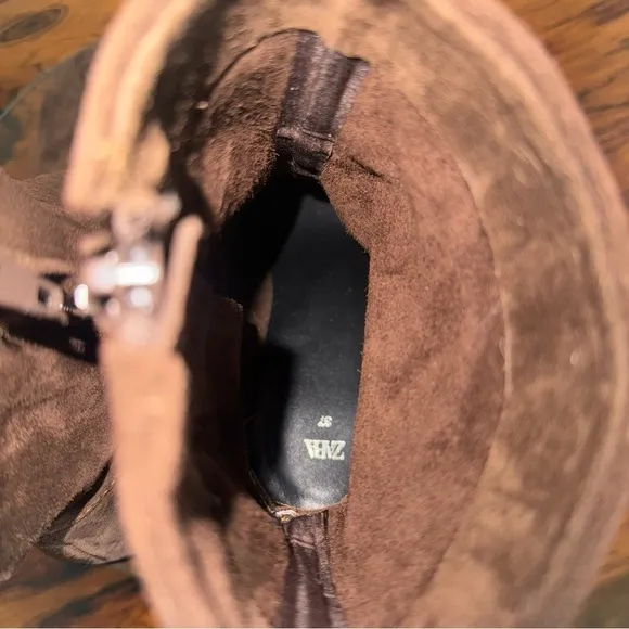 Zara split suede brown boots 37 / 7