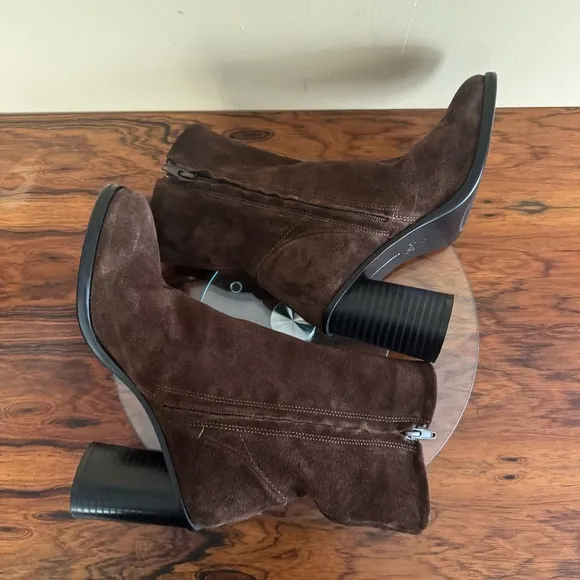 Zara split suede brown boots 37 / 7