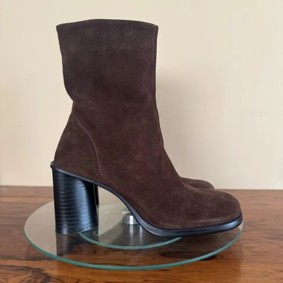 Zara split suede brown boots 37 / 7