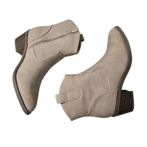 ZAYNSIA Chunky Heel Cowboy Boots Cream Size 10 NWT