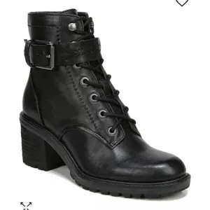 Zodiac Gemma Black Leather Combat &amp; Moto Boots