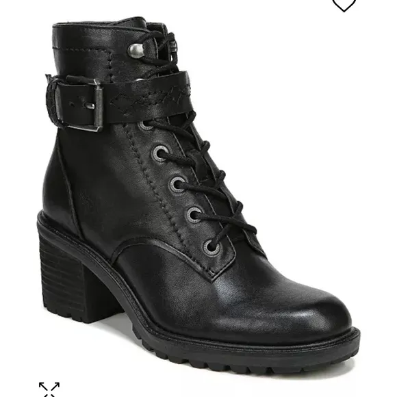 Zodiac Gemma Black Leather Combat &amp; Moto Boots