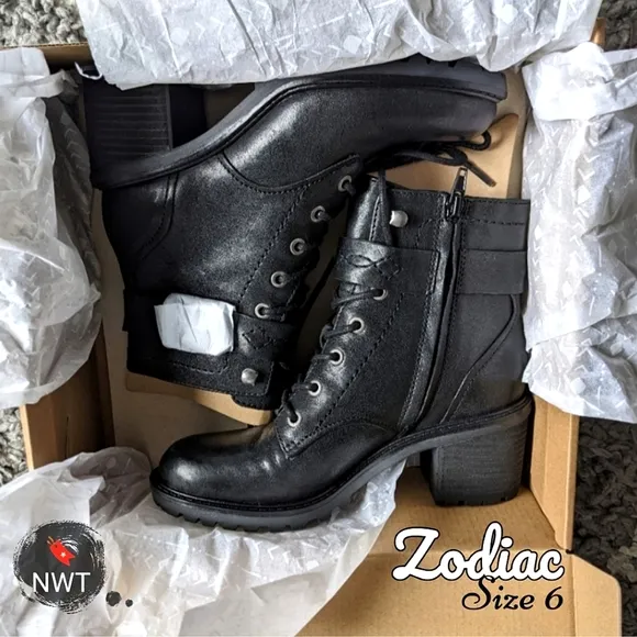 ⚡🔖Zodiac Gemma genuine leather heeled boots, 6M (NWT!)