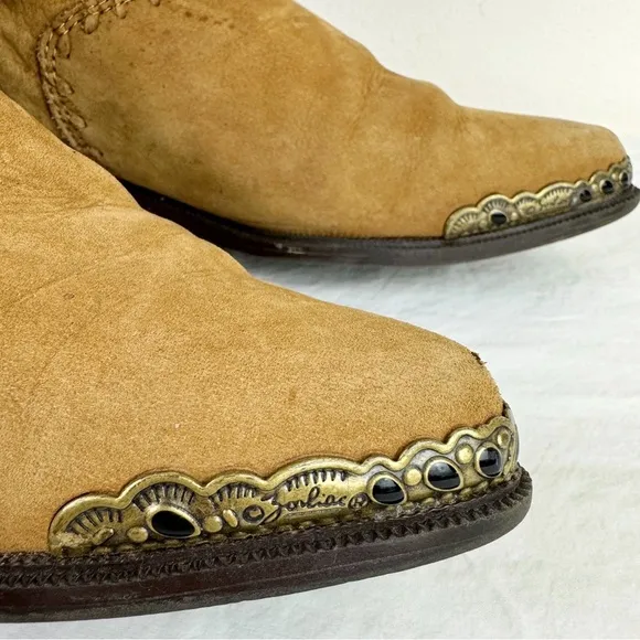 Zodiac Vintage Suede Slouch Western Boots