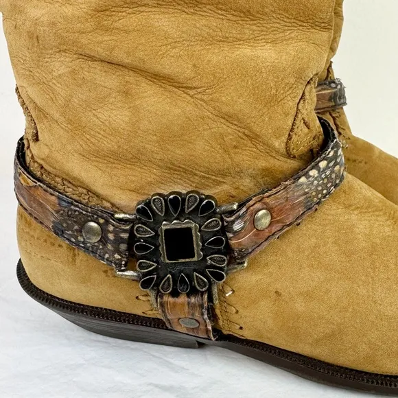 Zodiac Vintage Suede Slouch Western Boots