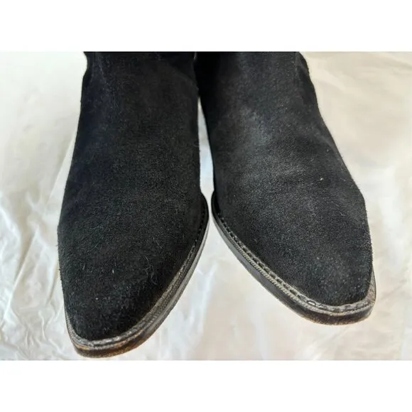Zodiac Y2K Black Suede Woman's Cowboy Boots Size 7.5