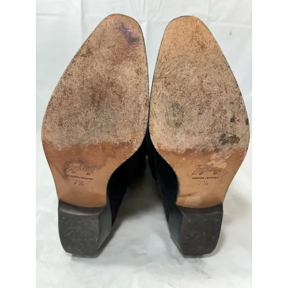 Zodiac Y2K Black Suede Woman's Cowboy Boots Size 7.5