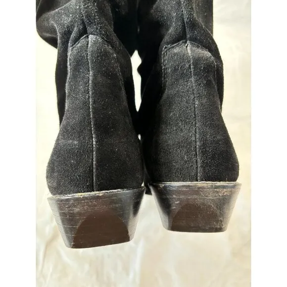 Zodiac Y2K Black Suede Woman's Cowboy Boots Size 7.5