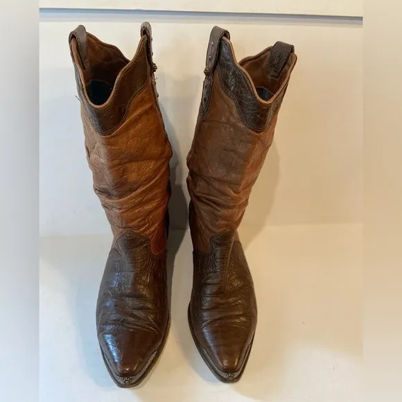 Zodiac~Vintage~2-Toned Brown~Soft Leather~Western Fashion~Slouchy Boot~Size 7.5M