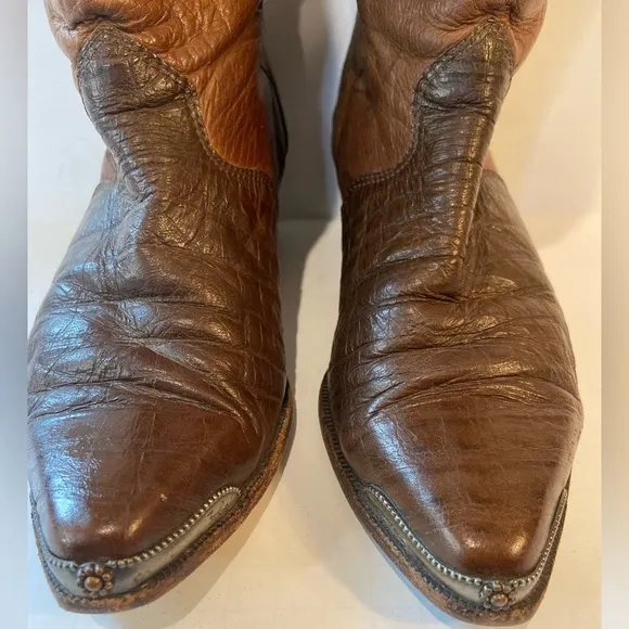 Zodiac~Vintage~2-Toned Brown~Soft Leather~Western Fashion~Slouchy Boot~Size 7.5M
